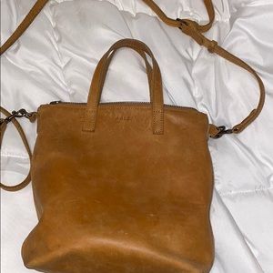 Handmade leather crossbody purse